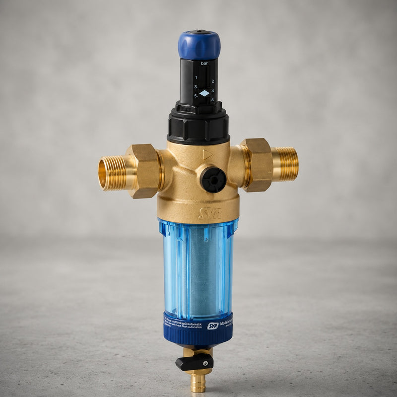 Filtru de apa Ratio-DFR cu reductor de presiune, cu racord olandez