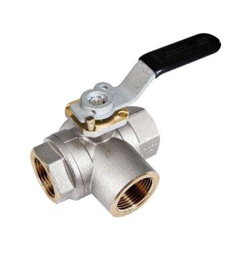 Robinet sferic cu 3 cai S.76, din alama, Fi - Depozituldeinstalatii