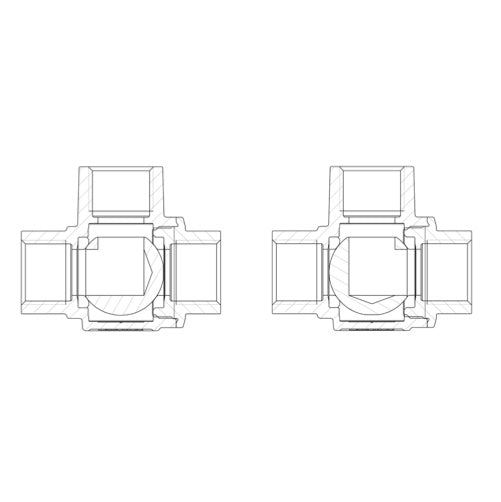 Robinet sferic cu 3 cai S.76, din alama, Fi